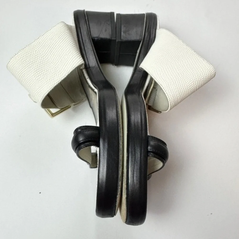 Jason Wu Bicolor White Black Buckled Double Band Heeled Sandals Sz 41 US‎ 10 KC